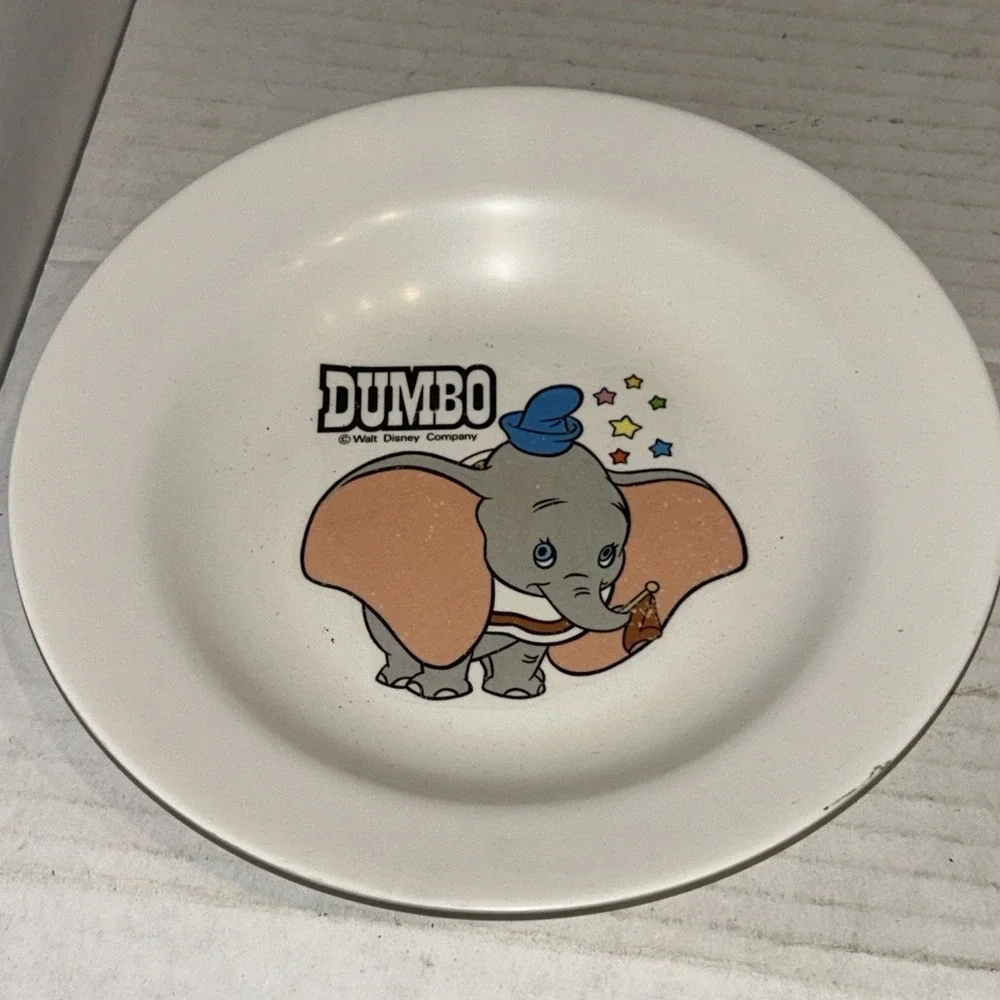 Vintage‎ Disney Superware Melamine Dumbo Kids Bowl / Plate C3